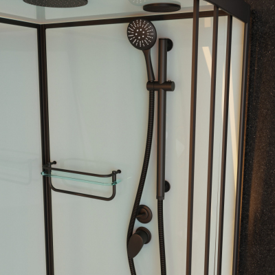 Душевая кабина Frank F418R М Black правосторонняя матовое стекло 100х80 см, 20052