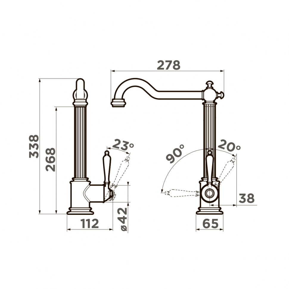 Смеситель для кухни Omoikiri Toshima-SI латунь/античное серебро, 4994326