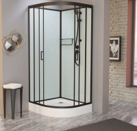 Душевая кабина Frank F400 Black без крыши 100x100 см, 400004