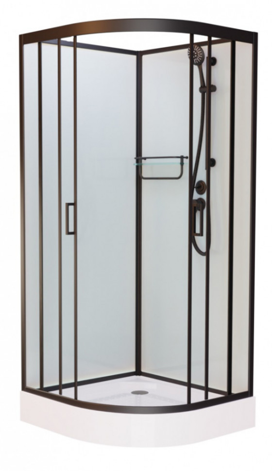 Душевая кабина Frank F400 Black без крыши 100x100 см, 400004