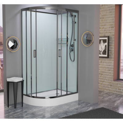 Душевая кабина Frank F418R М Brilliant 100x80 без крыши матовое стекло, 20089