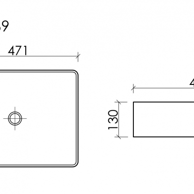 Накладная раковина CERAMICANOVA Element 361x471x130 мм CN6069MB