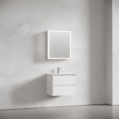 Зеркальный шкаф SANCOS для ванной комнаты из алюминия SANCOS Evoke 600x700х136 мм, с LED подсветкой, SC8060