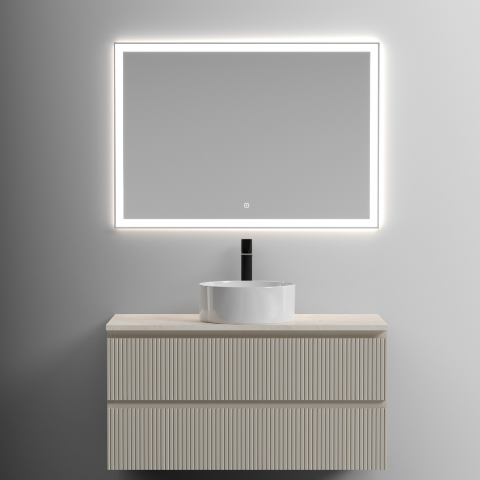 Столешница для ванной комнаты SANCOS 1000х460 с отверстием под смеситель, цвет kreman, артикул TT100A2X, TT100A2X