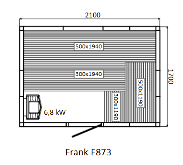 Финская сауна Frank F874 230х170x210 см кедр, 887778