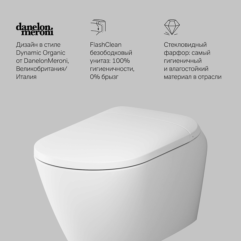 Унитаз-биде подвесной AM.PM Sensation CCC301700SC безободковый с электронным управлением, белый