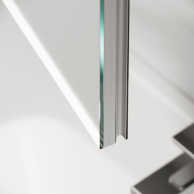 Зеркальный шкаф SANCOS для ванной комнаты из алюминия SANCOS Evoke 800x700х136 мм с LED подсветкой арт. SC8080