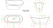 Ванна Frank F6104 White/Red 170х75 см, 125121