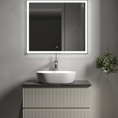 Столешница для ванной комнаты SANCOS 800х460 без отверстия под смеситель, цвет black sky, артикул TT80A1, TT80A1