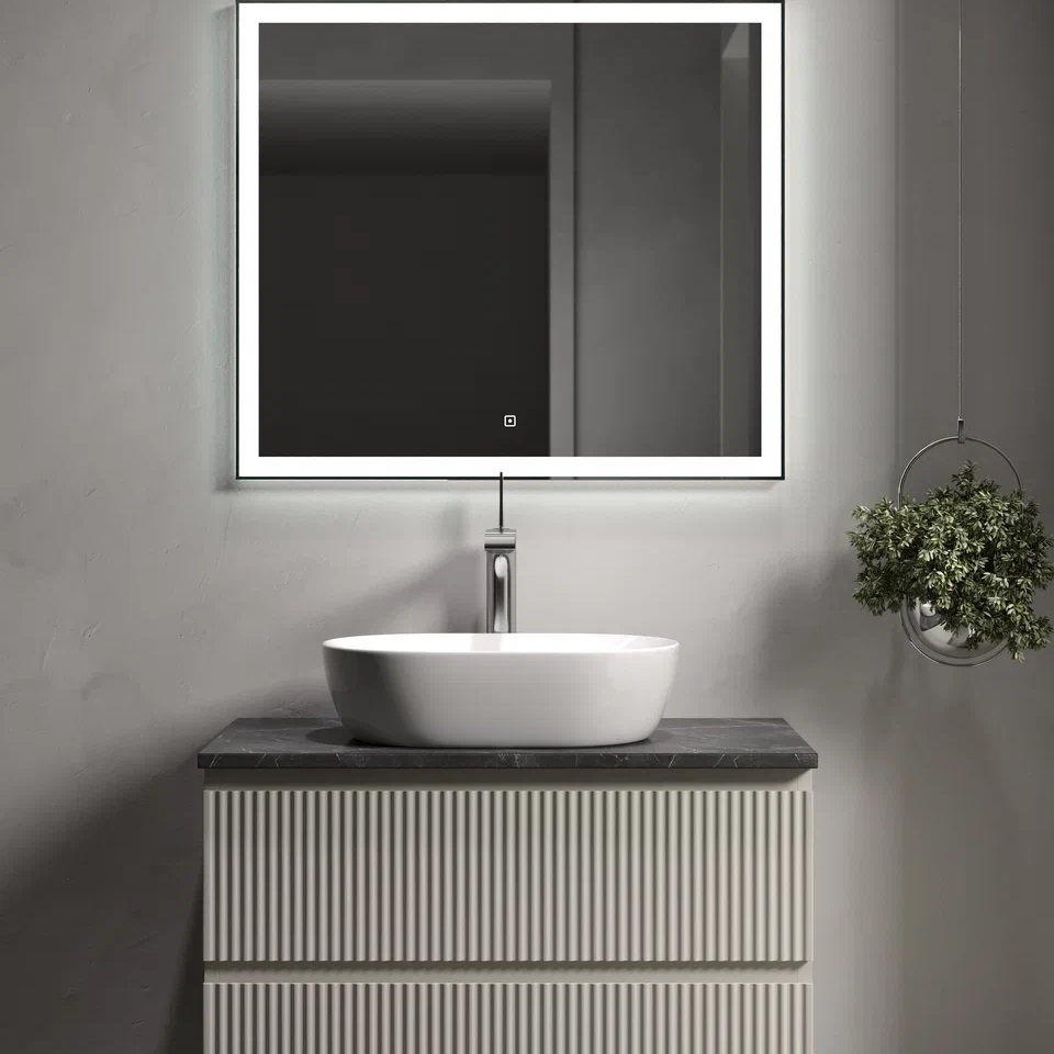 Столешница для ванной комнаты SANCOS 800х460 без отверстия под смеситель, цвет black sky, артикул TT80A1, TT80A1