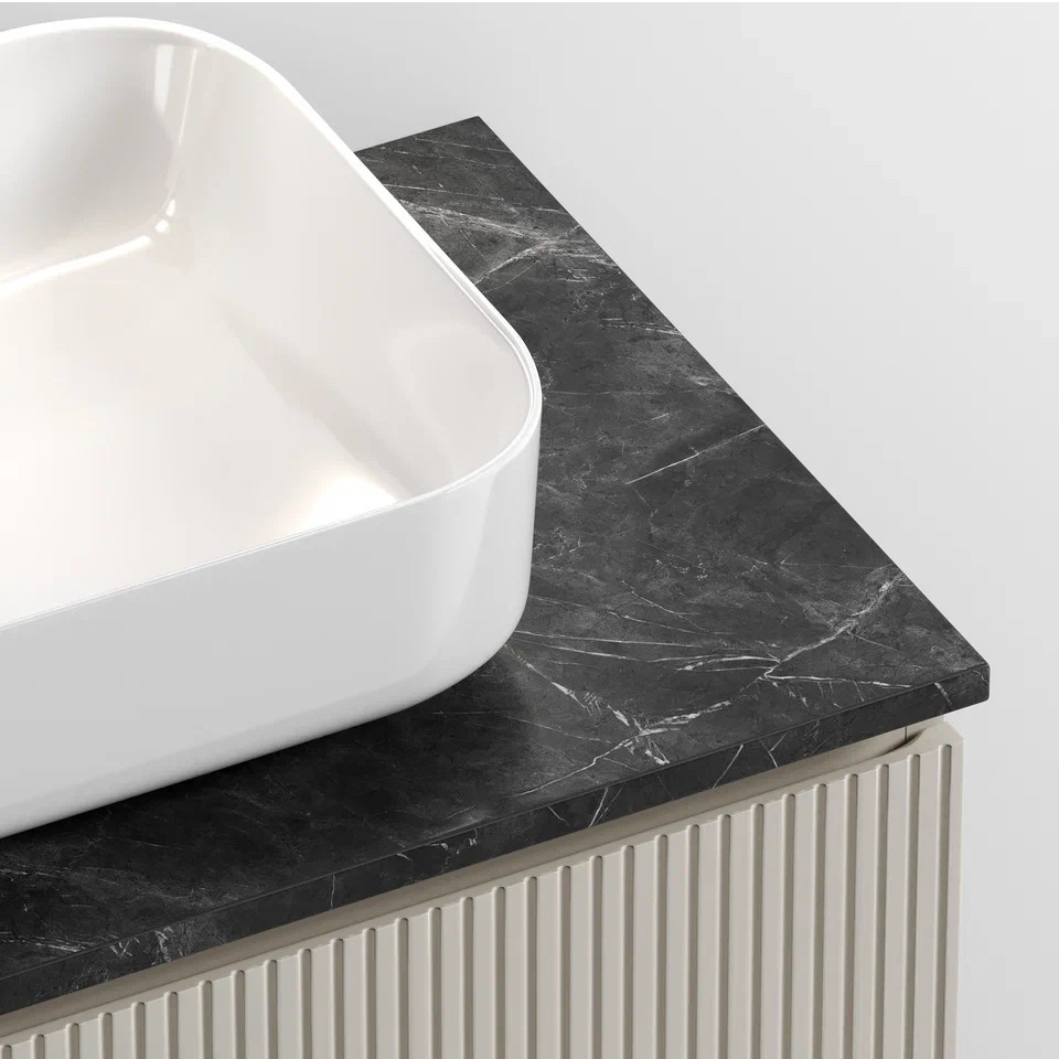 Столешница для ванной комнаты SANCOS 800х460 без отверстия под смеситель, цвет black sky, артикул TT80A1, TT80A1