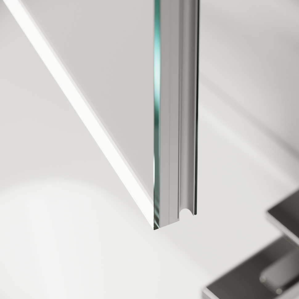 Зеркальный шкаф SANCOS для ванной комнаты из алюминия SANCOS Evoke 900x700х136 мм с LED подсветкой, SC8090