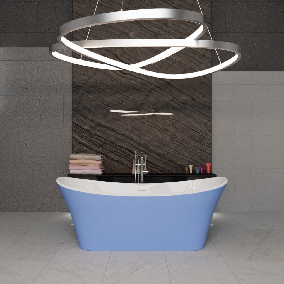 Ванна Frank F6104 White/Light blue 170х75 см, 125122