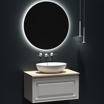 Столешница для ванной комнаты SANCOS 800х460 без отверстия под смеситель, цвет kreman, артикул TT80A2, TT80A2