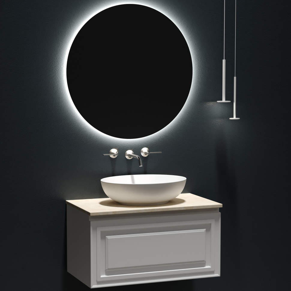 Столешница для ванной комнаты SANCOS 800х460 без отверстия под смеситель, цвет kreman, артикул TT80A2, TT80A2