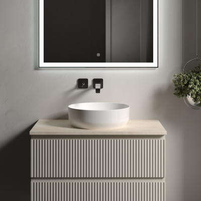 Столешница для ванной комнаты SANCOS 800х460 без отверстия под смеситель, цвет kreman, артикул TT80A2, TT80A2