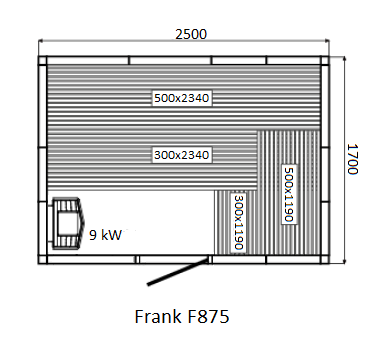 Финская сауна Frank F875 250х170x210 см кедр, 875578