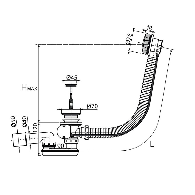 Ванна акриловая 150x70 AM.PM Spirit W72A-150-070W-A2 белая глянцевая