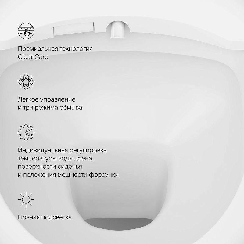 Унитаз-биде подвесной AM.PM Awe C111739SC с электронным управлением и сиденьем микролифт, белый