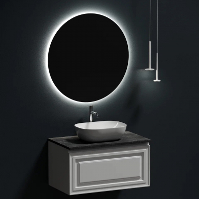 Столешница для ванной комнаты SANCOS 800х460 с отверстием под смеситель, цвет black sky, артикул TT80A1X, TT80A1X