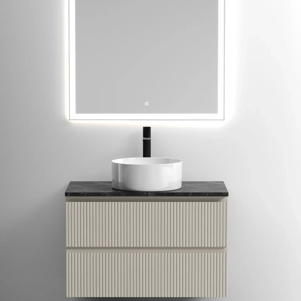 Столешница для ванной комнаты SANCOS 800х460 с отверстием под смеситель, цвет black sky, артикул TT80A1X, TT80A1X