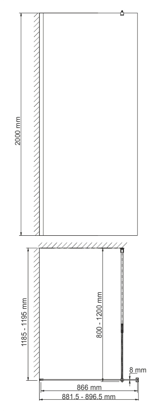 Душевая перегородка Wasserkraft Rossel 28W39