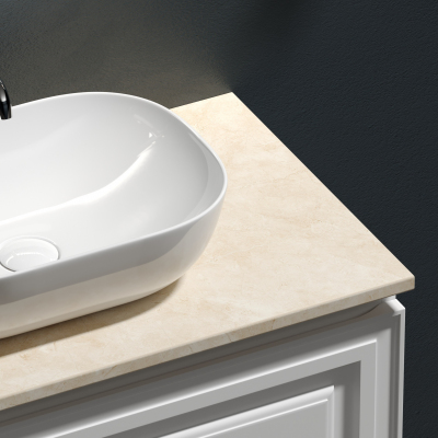 Столешница для ванной комнаты SANCOS 800х460 с отверстием под смеситель, цвет kreman, артикул TT80A2X, TT80A2X