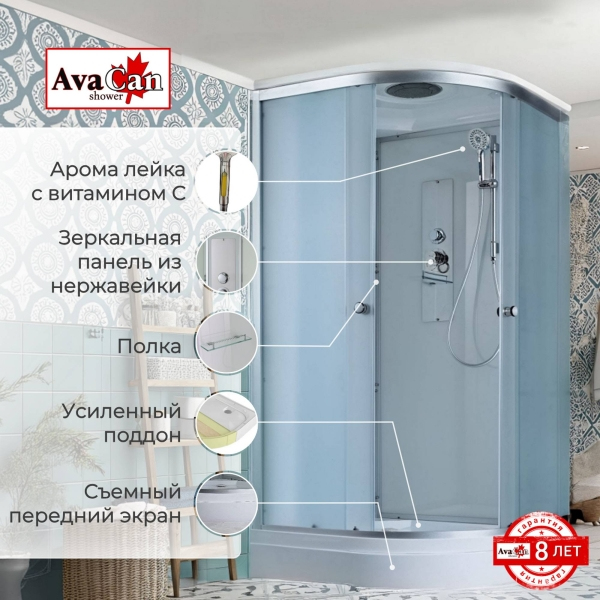 Душевая кабина AvaCan D2080 80x80 см стандартная