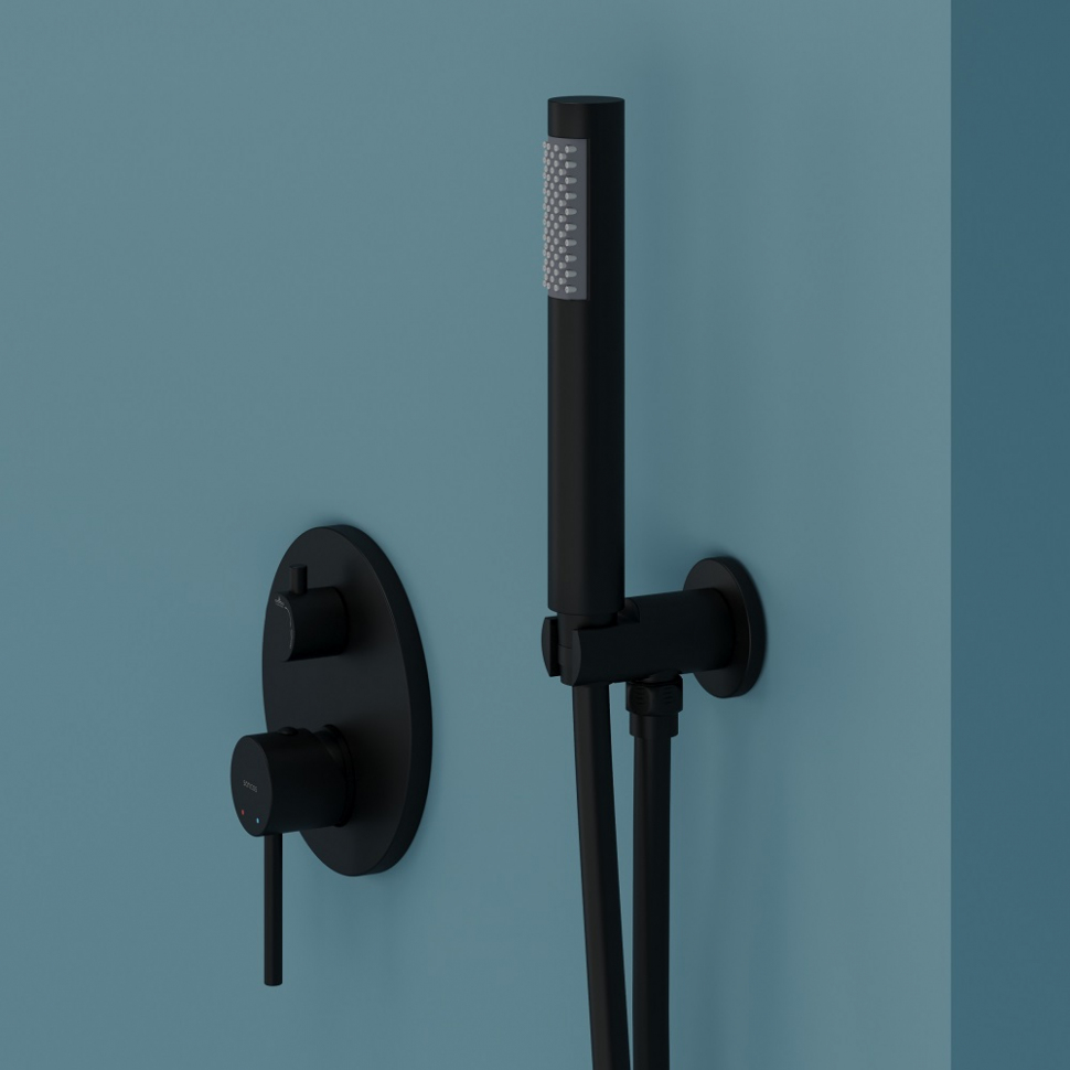 Душевой комплект SANCOS Select встраиваемый для душа, цвет черный матовый, SC3003MB