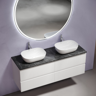 Столешница для ванной комнаты SANCOS из керамогранита SANCOS Black Sky 1400х460 c отверстием под смеситель,TT140A1X