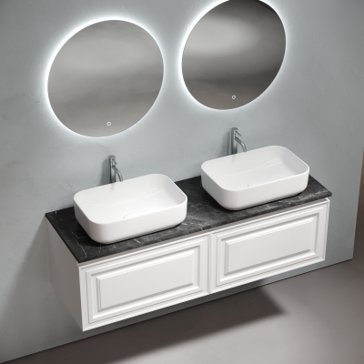 Столешница для ванной комнаты SANCOS из керамогранита SANCOS Black Sky 1400х460 c отверстием под смеситель,TT140A1X