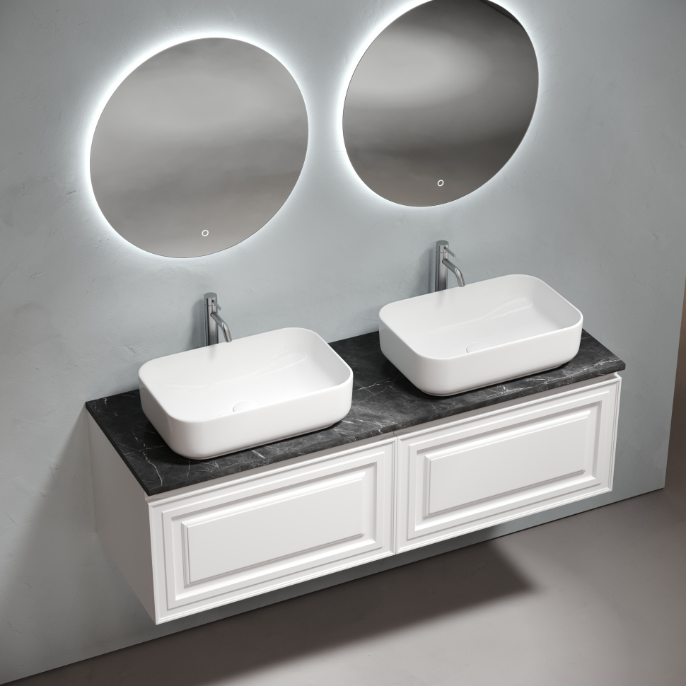 Столешница для ванной комнаты SANCOS из керамогранита SANCOS Black Sky 1400х460 c отверстием под смеситель,TT140A1X