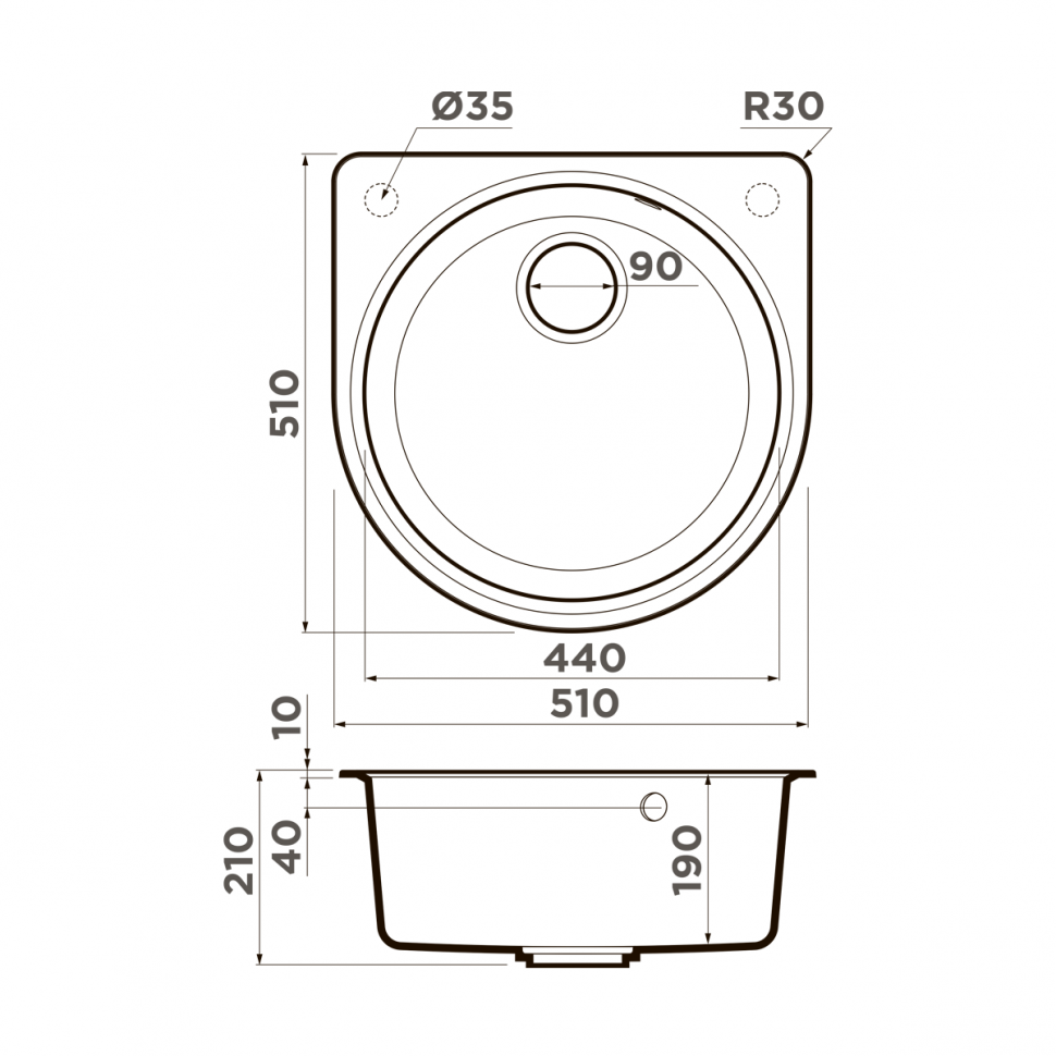 Кухонная мойка Omoikiri Akegata 51-SA Artgranit/бежевый, 4993759