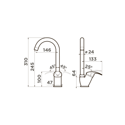 Смеситель для кухни Omoikiri Umi-BE латунь/ваниль, 4994269