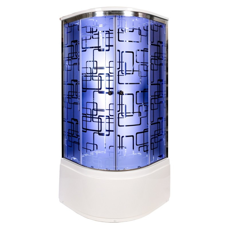 Душевая кабина DTO BM 4590 LED Black с гидромассажем (90x90)