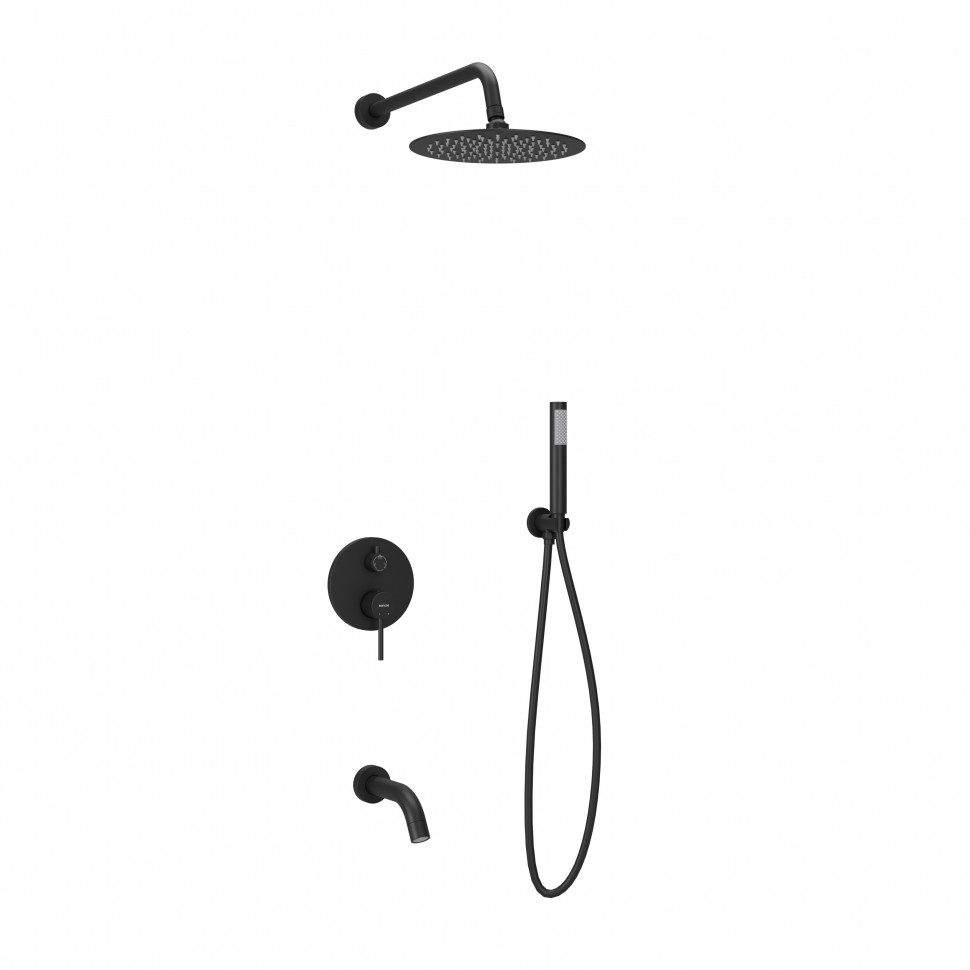 Душевой комплект SANCOS Select встраиваемый для душа, цвет чёрный матовый, SC3004MB
