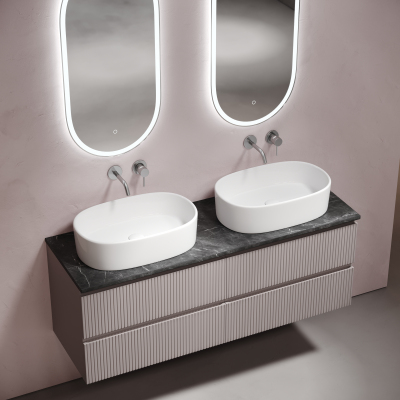 Столешница для ванной комнаты SANCOS из керамогранита SANCOS Black Sky 1400х460 без отверстия под смеситель,TT140A1