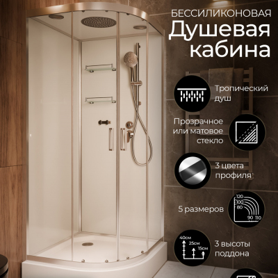 Душевая кабина Frank F420 Brilliant 120x120 низкий поддон, 161009