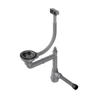 Арматура для одночашевых моек со скрытым прямоугольным переливом Omoikiri WK-1-S-GM, 4956492