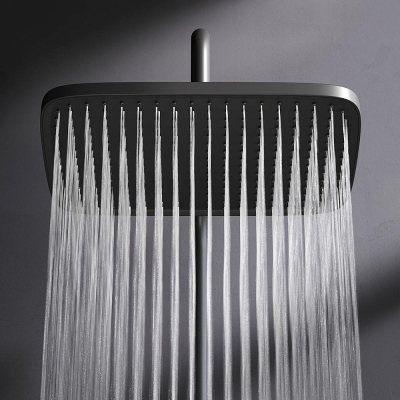 Душевая система AM.PM Func F078F722 стойка с тропическим душем, смесителем, изливом, черная