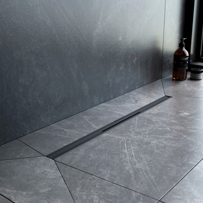 Душевой трап (лоток) 60 AM.PM MasterFlow Slim W01SC-S11-060-05BM комбинированный затвор с черной матовой решеткой