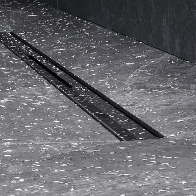 Душевой трап (лоток) 60 AM.PM MasterFlow Slim W01SC-S11-060-05BM комбинированный затвор с черной матовой решеткой