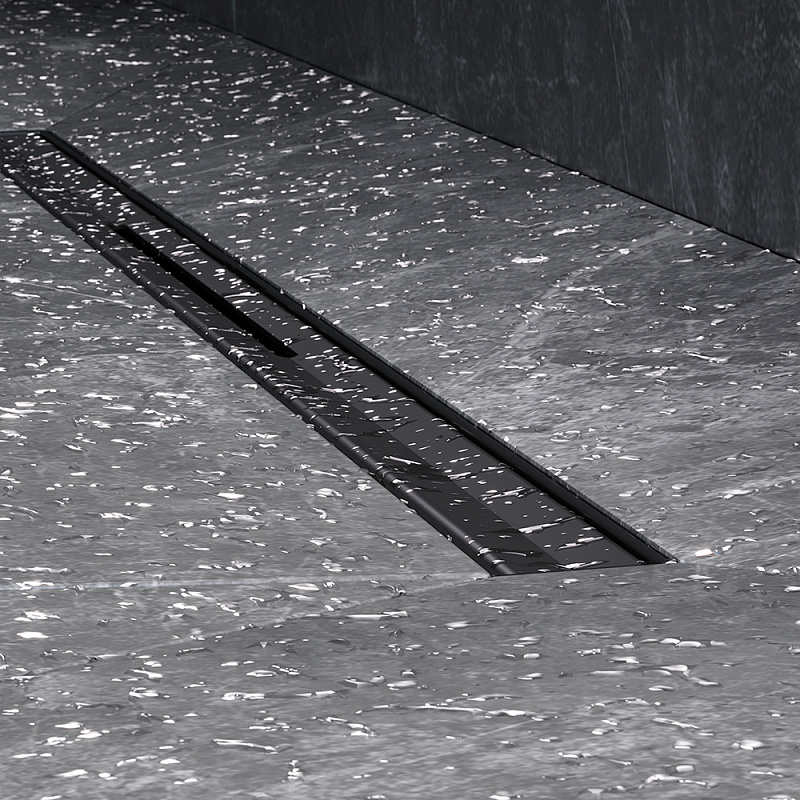 Душевой трап (лоток) 60 AM.PM MasterFlow Slim W01SC-S11-060-05BM комбинированный затвор с черной матовой решеткой