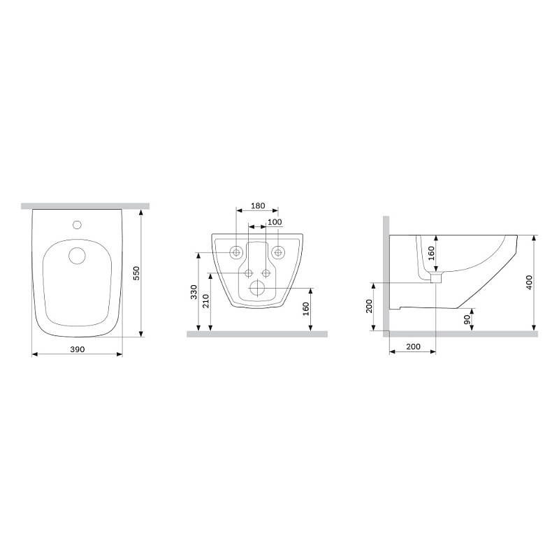 Биде подвесное AM.PM Inspire 2.0 C50A3411WH