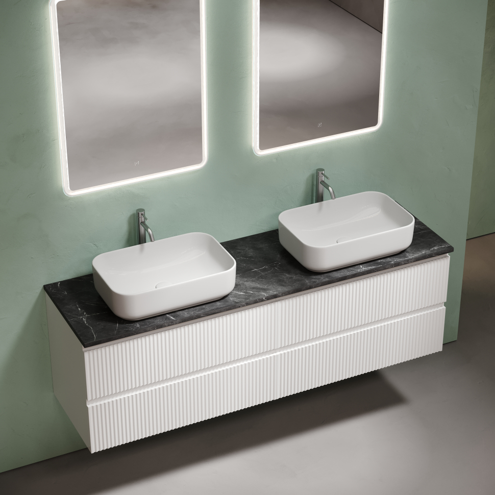 Столешница для ванной комнаты SANCOS из керамогранита SANCOS Black Sky 1600х460 c отверстием под смеситель,TT160A1X