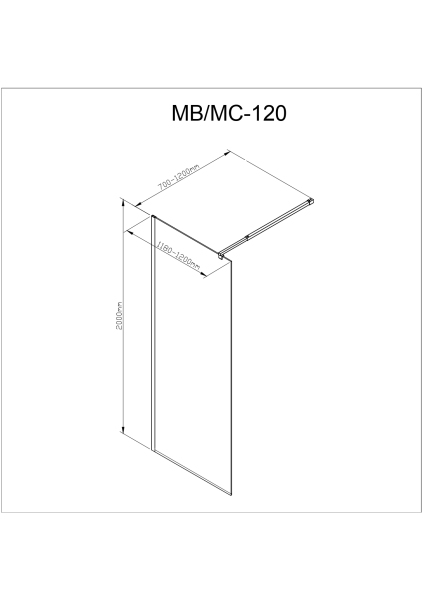 Душевая перегородка AvaCan MB120 MT, MB120MT