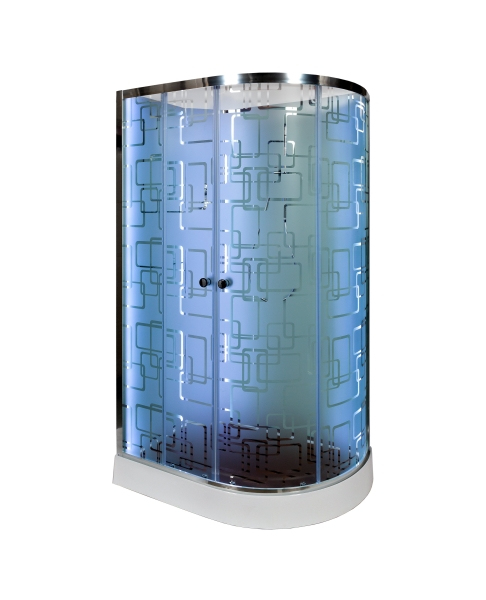 Душевая кабина AvaCan EM2012 N L LED с гидромассажем 120x90 см, EM2012LNLED+GM