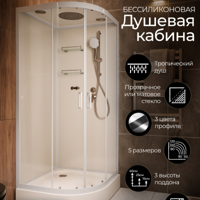 Душевая кабина Frank F420 White 120х120 см, 420420