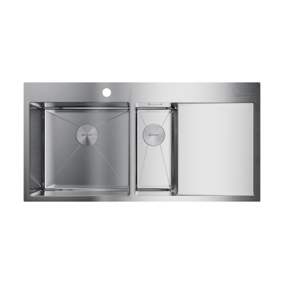 Кухонная мойка Omoikiri Akisame 100-2-L-IN нерж. сталь/нержавеющая сталь, 4973544