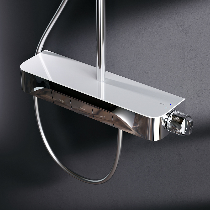 Душевая система AM.PM Func F078F700 стойка с тропическим душем, смесителем, изливом, хром